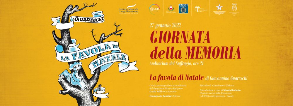 GIORNATA DELLA MEMORIA, “LA FAVOLA DI NATALE” DI GIOVANNINO GUARESCHI CON LA PARTECIPAZIONE STRAORDINARIA DI CARLO VALLI E LA CHITARRA DI GIAMPAOLO BANDINI